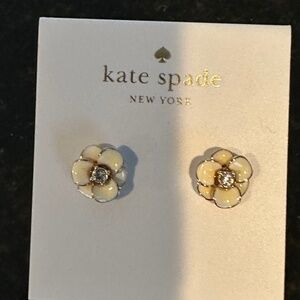 KATE SPADE Precious Pansy Gold Mother-Of-Pearl Stud Earrings NEW